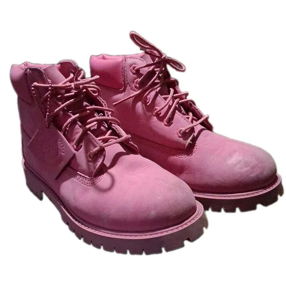 Timberland 6 Inch Premium Junior Pink Rose Girls Boots Size 2.5 Good Condition